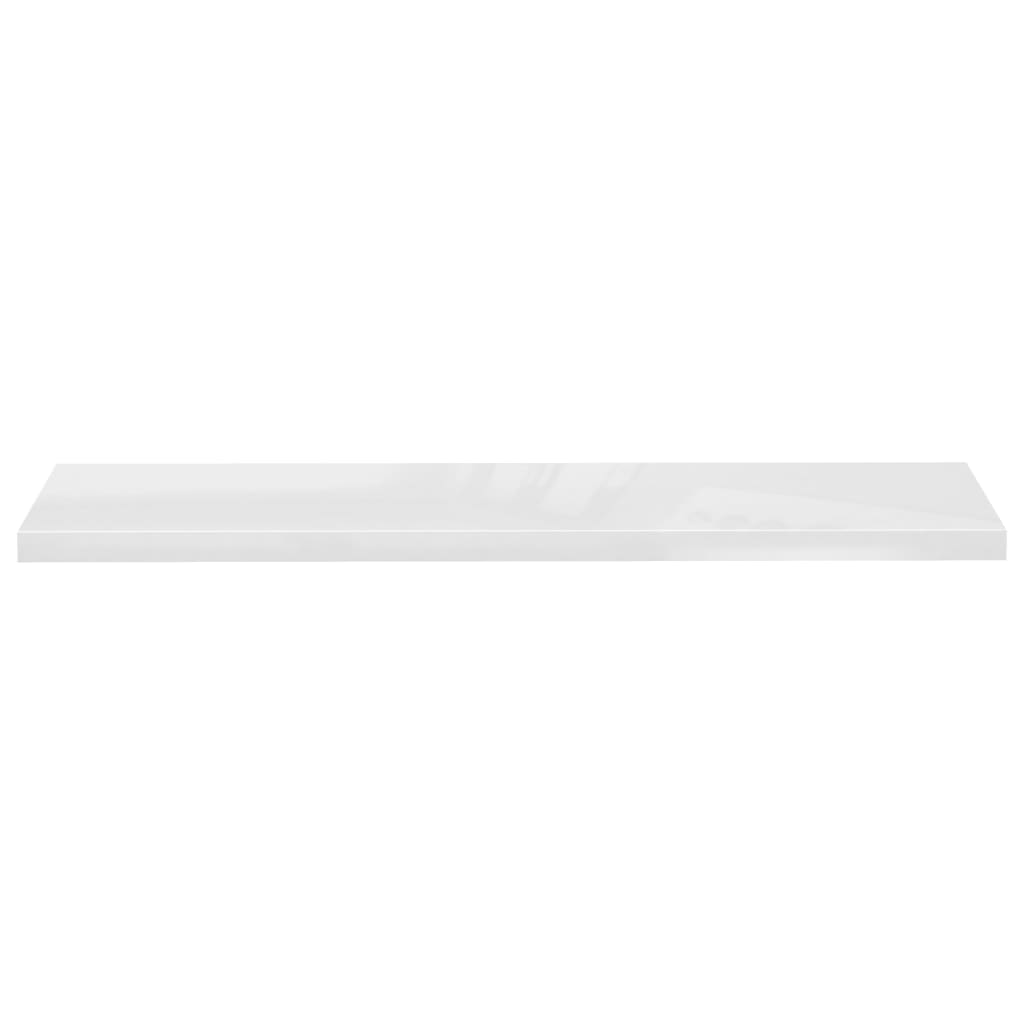 vidaXL Rafturi de perete, 2 buc., alb extralucios, 120x23,5x3,8 cm MDF