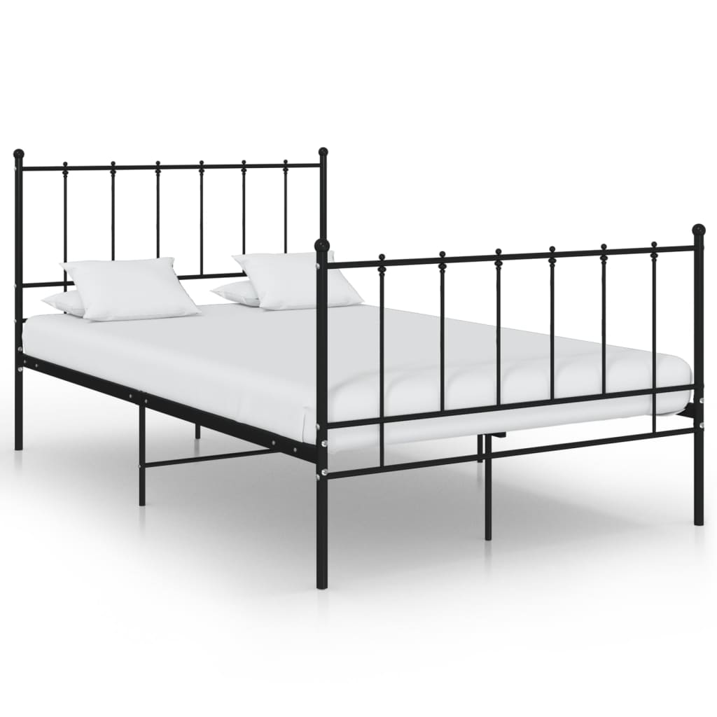 vidaXL Cadru de pat, negru, 120x200 cm, metal