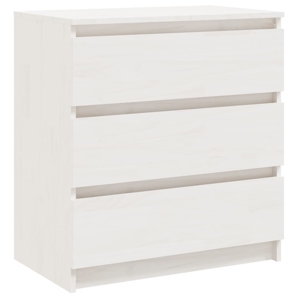 vidaXL Noptieră, alb, 60x36x64 cm, lemn masiv de pin