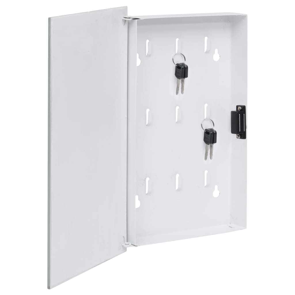 vidaXL Casetă pentru chei cu tablă magnetică, alb, 30 x 20 x 5,5 cm