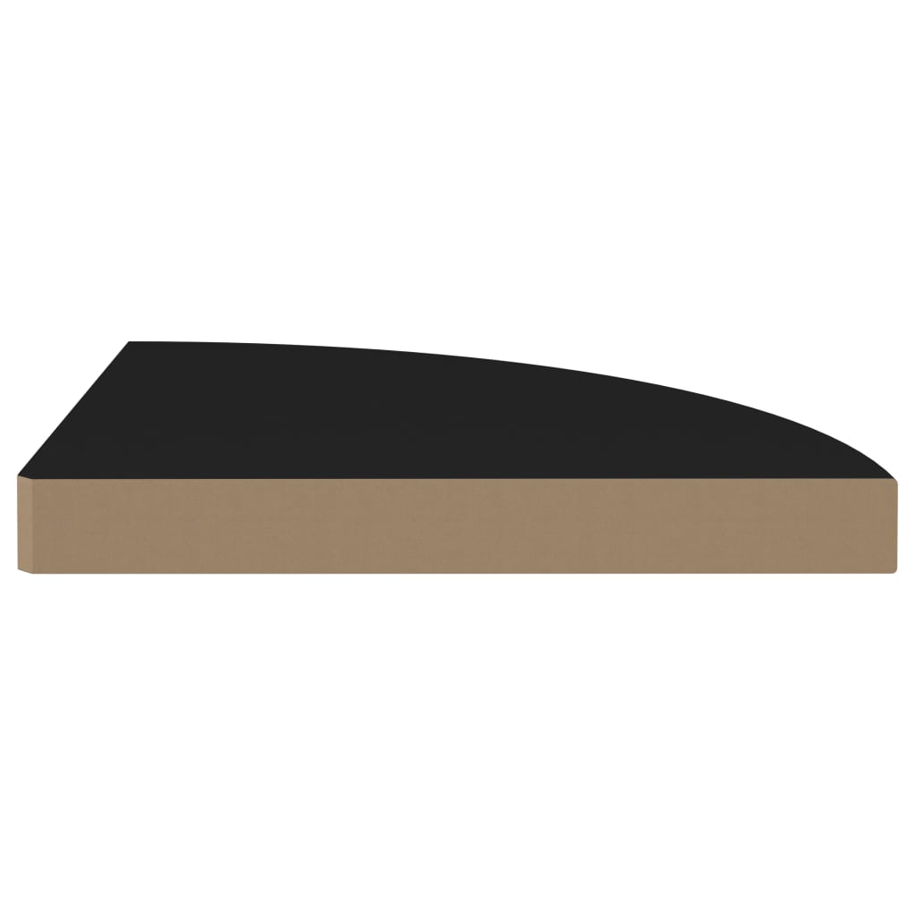 vidaXL Rafturi colț de perete, 2 buc., negru, 35x35x3,8 cm, MDF