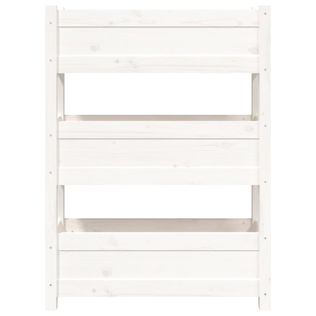 vidaXL Jardinieră, alb, 77 x 25 x 104,5 cm, lemn masiv de pin