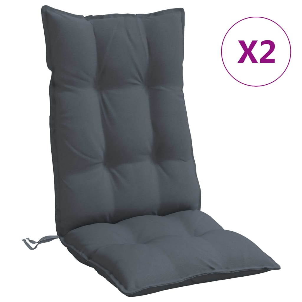 vidaXL Perne scaun cu spătar înalt 2 buc, antracit, țesătură Oxford