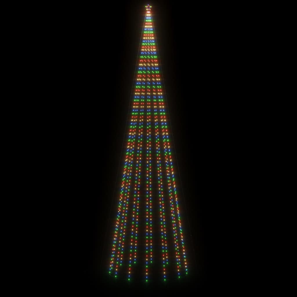 vidaXL Brad de Crăciun cu țăruș, 1134 LED-uri, multicolor, 800 cm