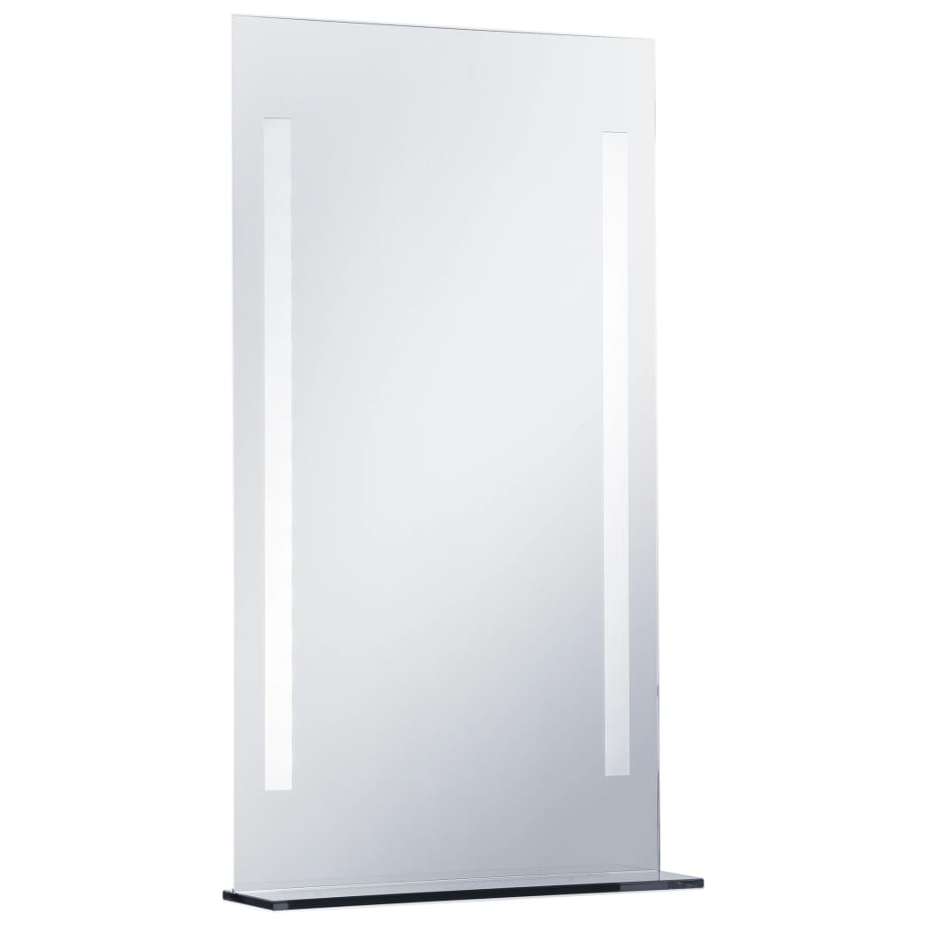 vidaXL Oglindă cu LED de perete pentru baie, cu raft, 60 x 100 cm