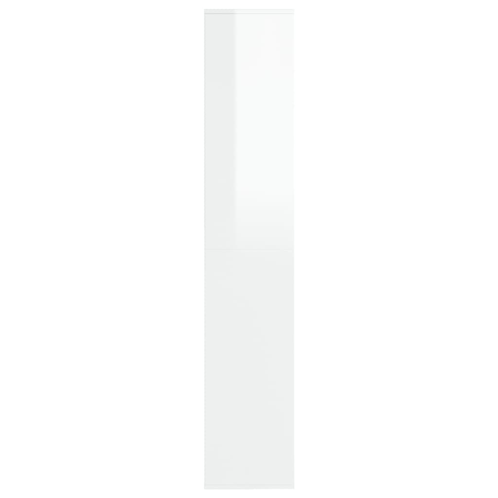 vidaXL Pantofar, alb extralucios, 54x34x183 cm, PAL