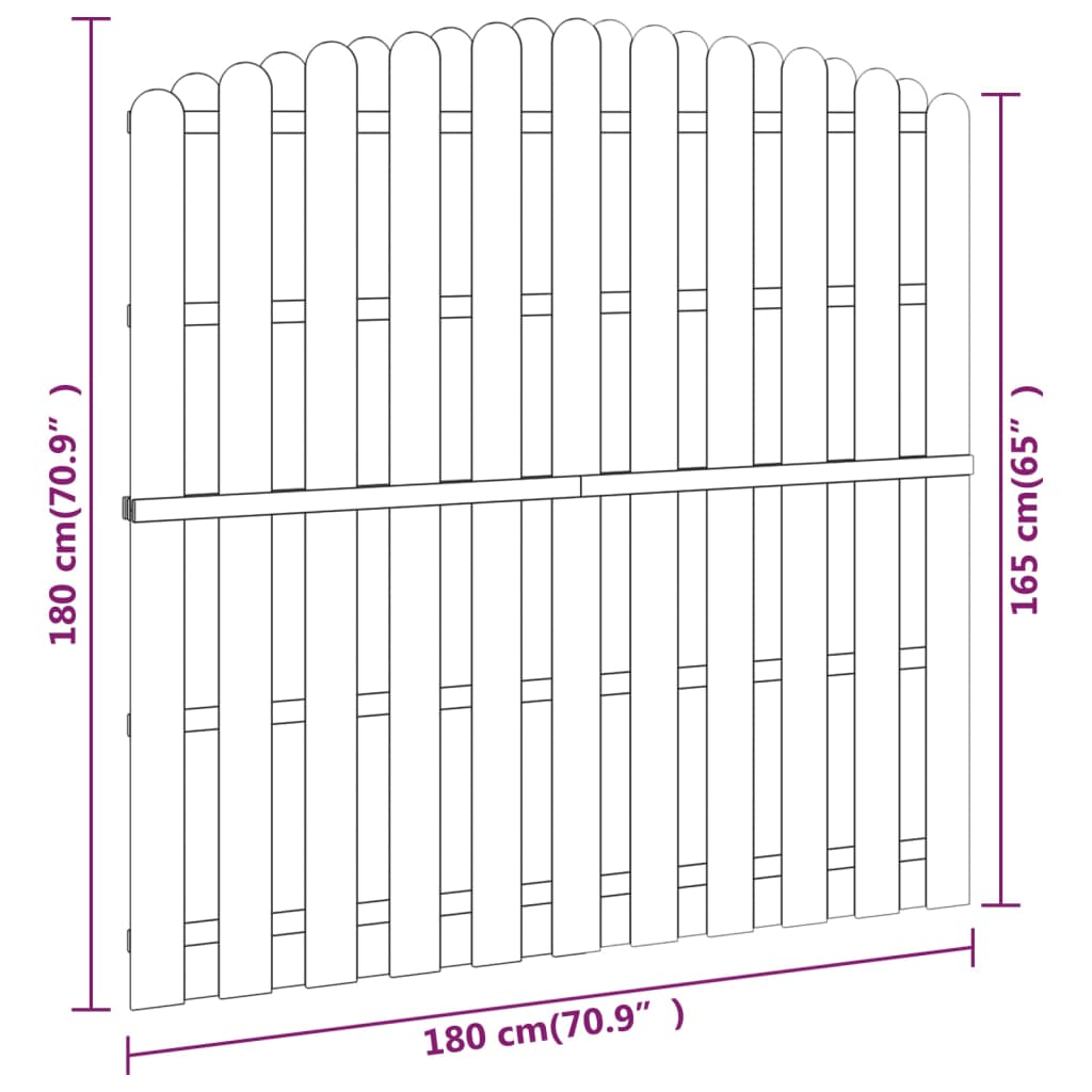 vidaXL Panou de gard cu șipci alternative, 180x(165-180) cm, lemn pin