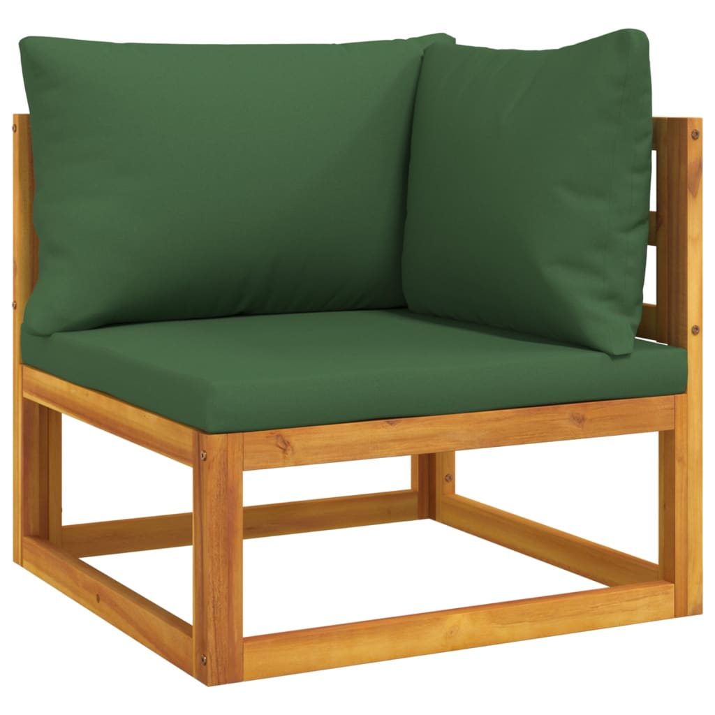 vidaXL Set canapea de grădină, 2 piese, cu perne, lemn masiv de acacia