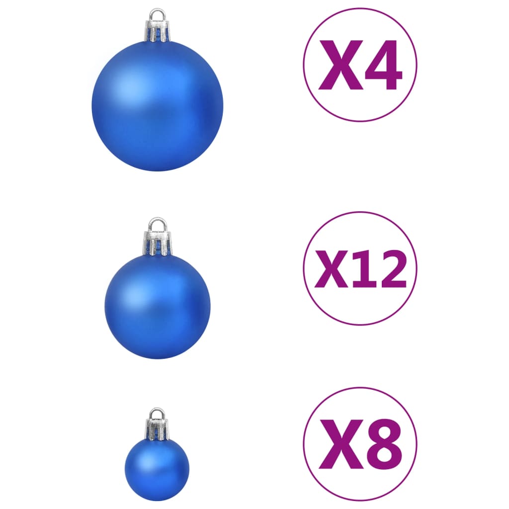 vidaXL Set de globuri de Crăciun, 100 piese, albastru