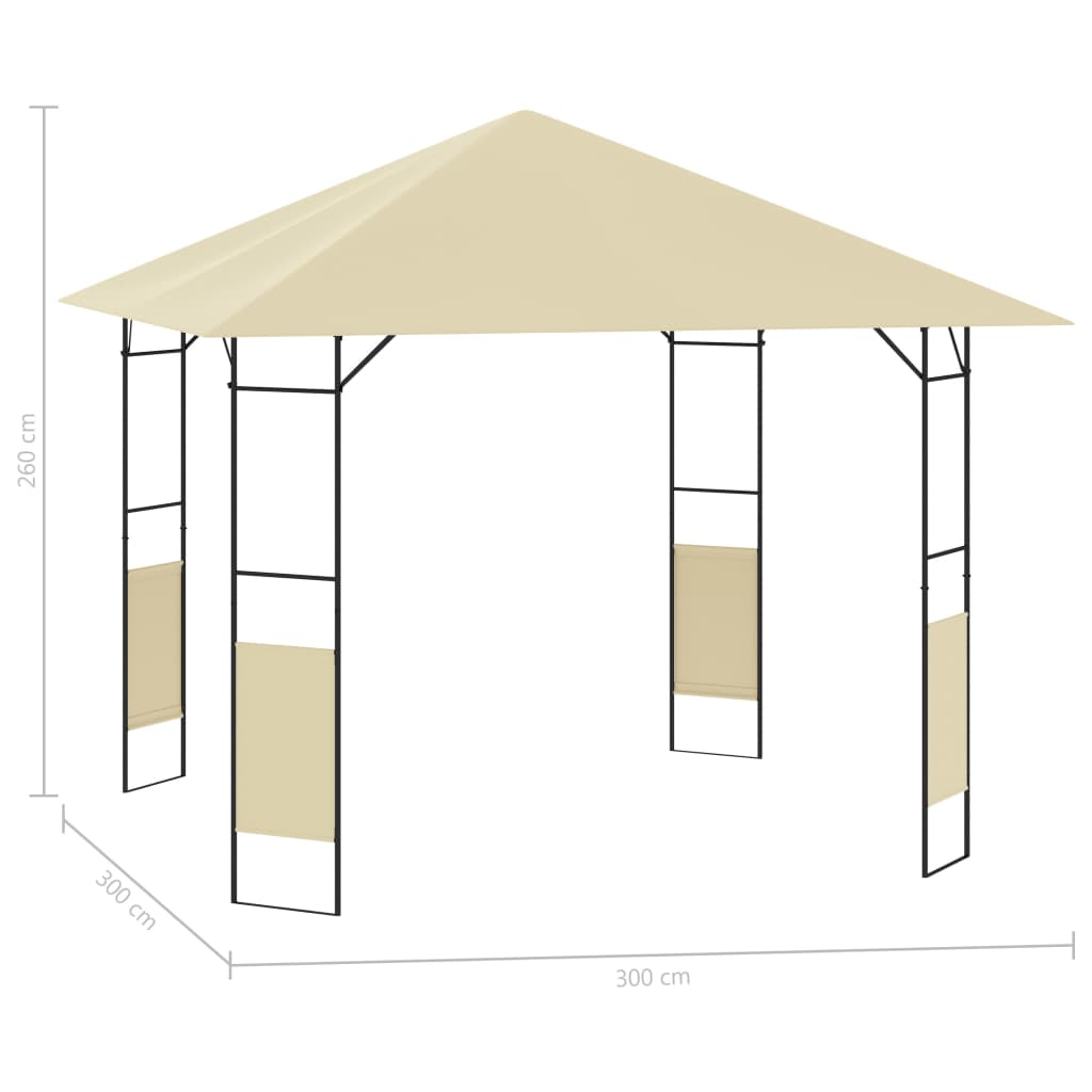 vidaXL Pavilion de grădină, crem, 3 x 3 x 2,6 m, 160 g/m²