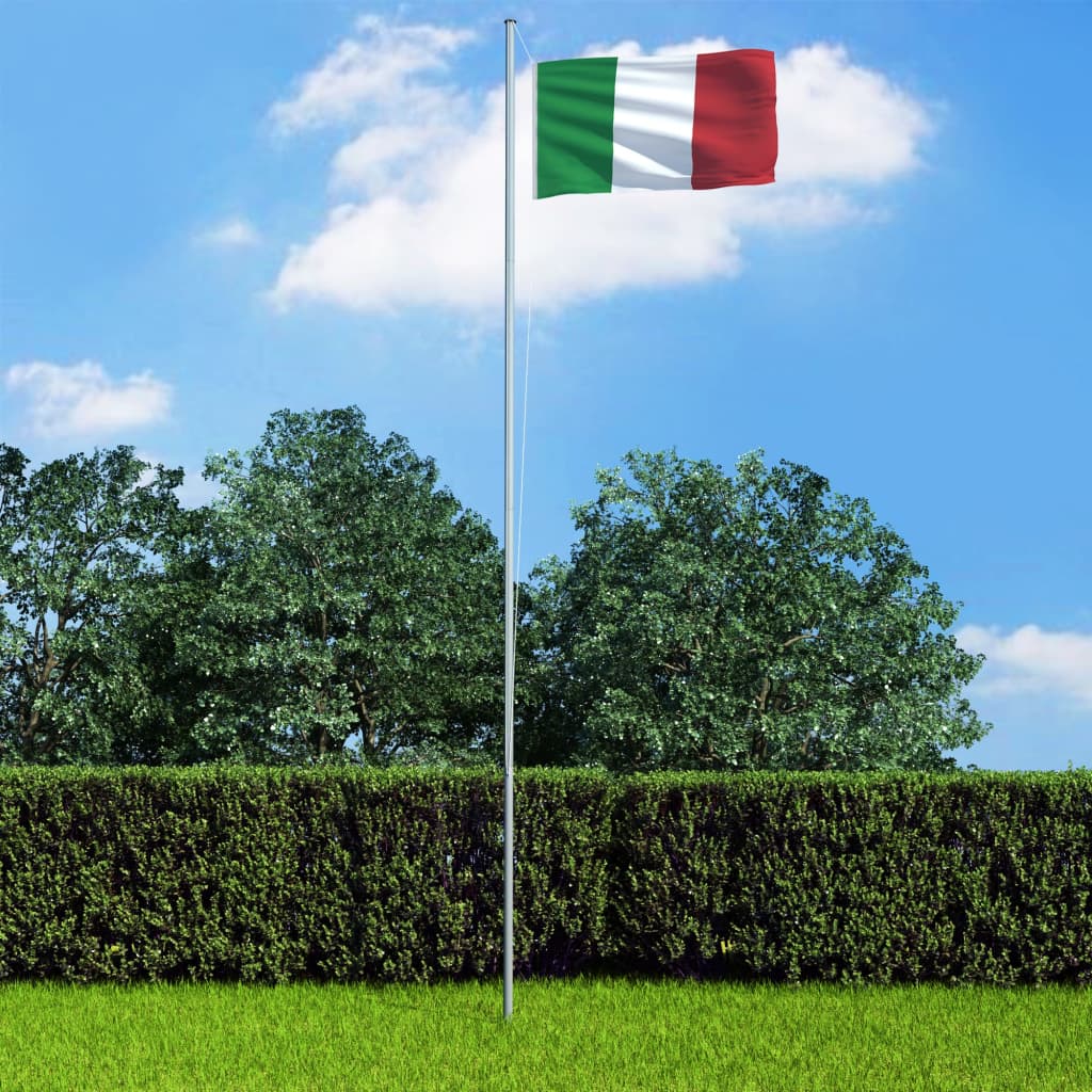 vidaXL Steag Italia și stâlp din aluminiu, 6,2 m