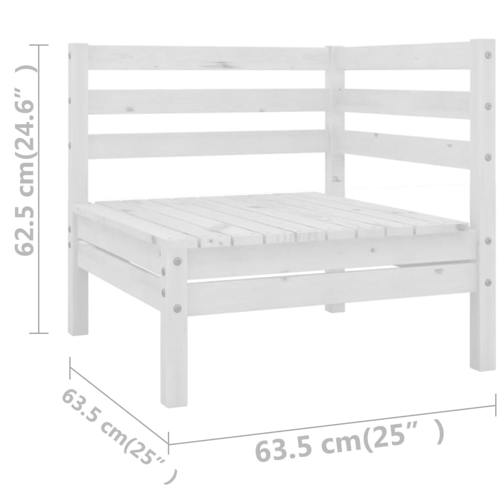vidaXL Set mobilier relaxare grădină, 10 piese, alb, lemn masiv de pin