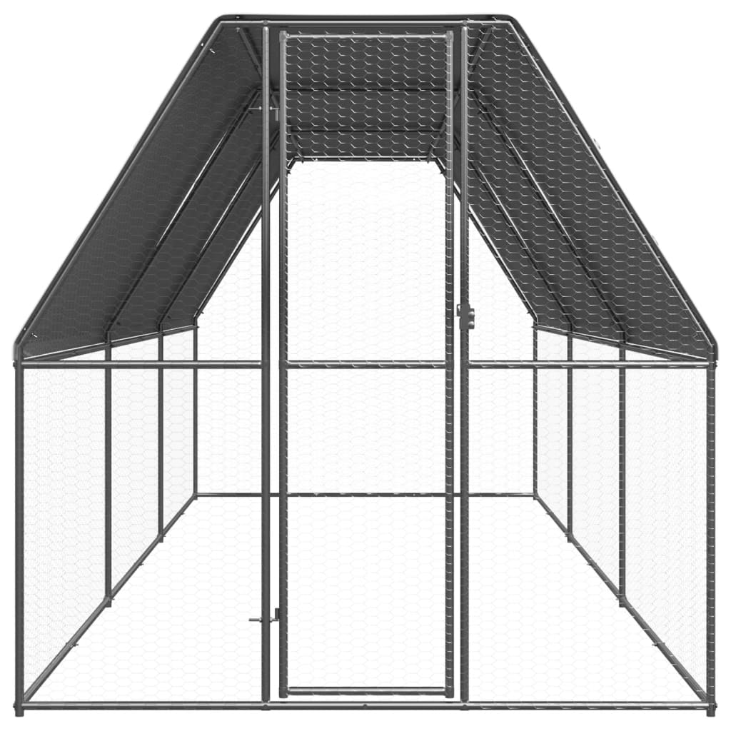 vidaXL Coteț de păsări pentru exterior, 2x6x2 m, oțel galvanizat
