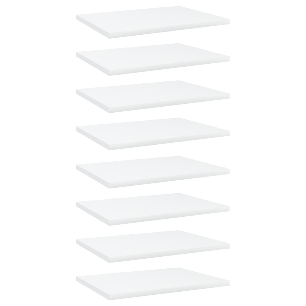 vidaXL Plăci bibliotecă, 8 buc., alb, 40 x 30 x 1,5 cm, PAL