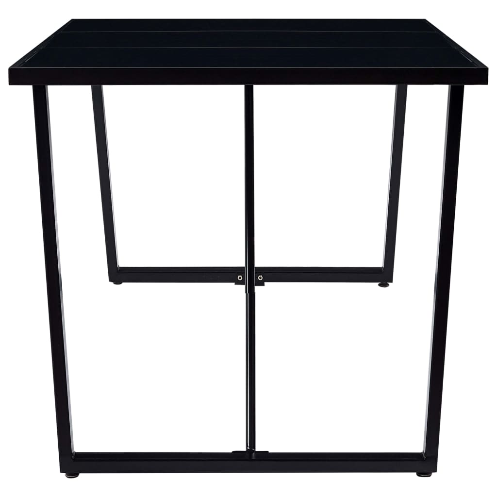 vidaXL Masă de bucătărie, negru, 200 x 100 x 75 cm, sticlă securizată