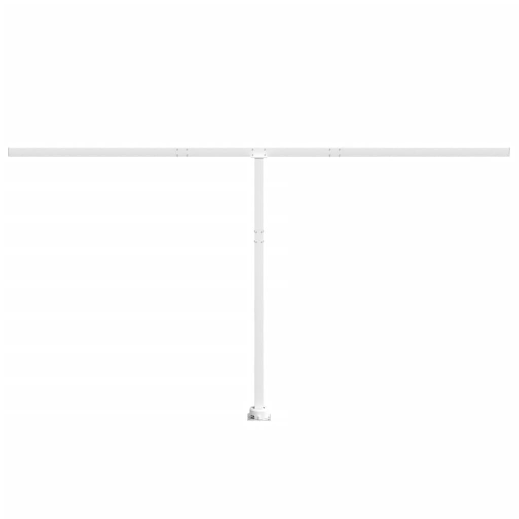 vidaXL Set stâlp pentru copertină, alb, 450x245 cm, fier
