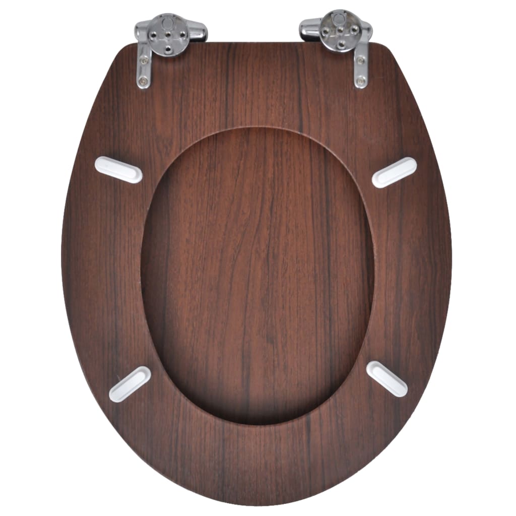 vidaXL Capac WC cu închidere silențioasă maro MDF design simplu