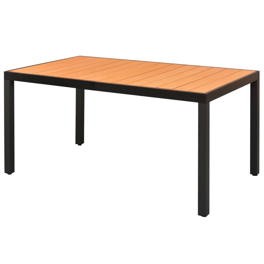 vidaXL Set mobilier masă de grădină, 5 piese, negru și maro, ratan PVC