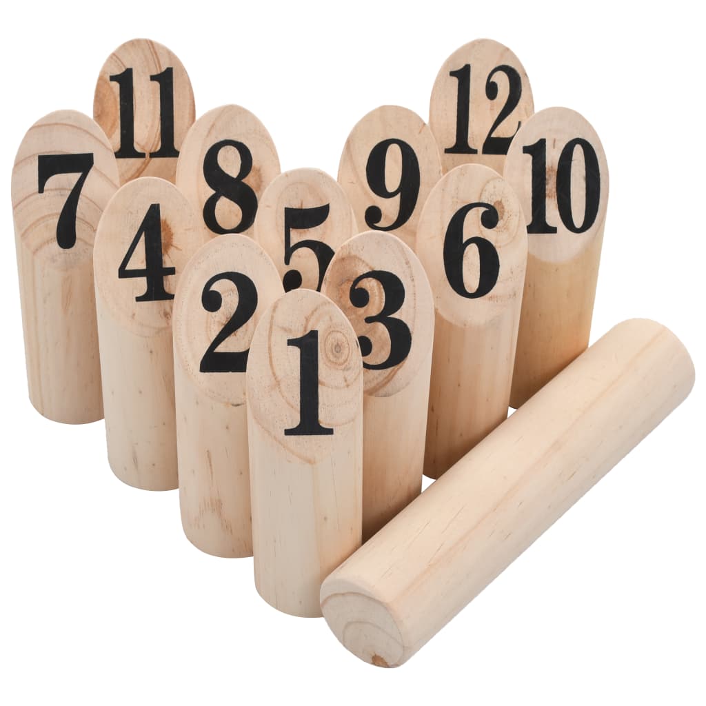 vidaXL Set pentru joc Kubb cu numere, lemn