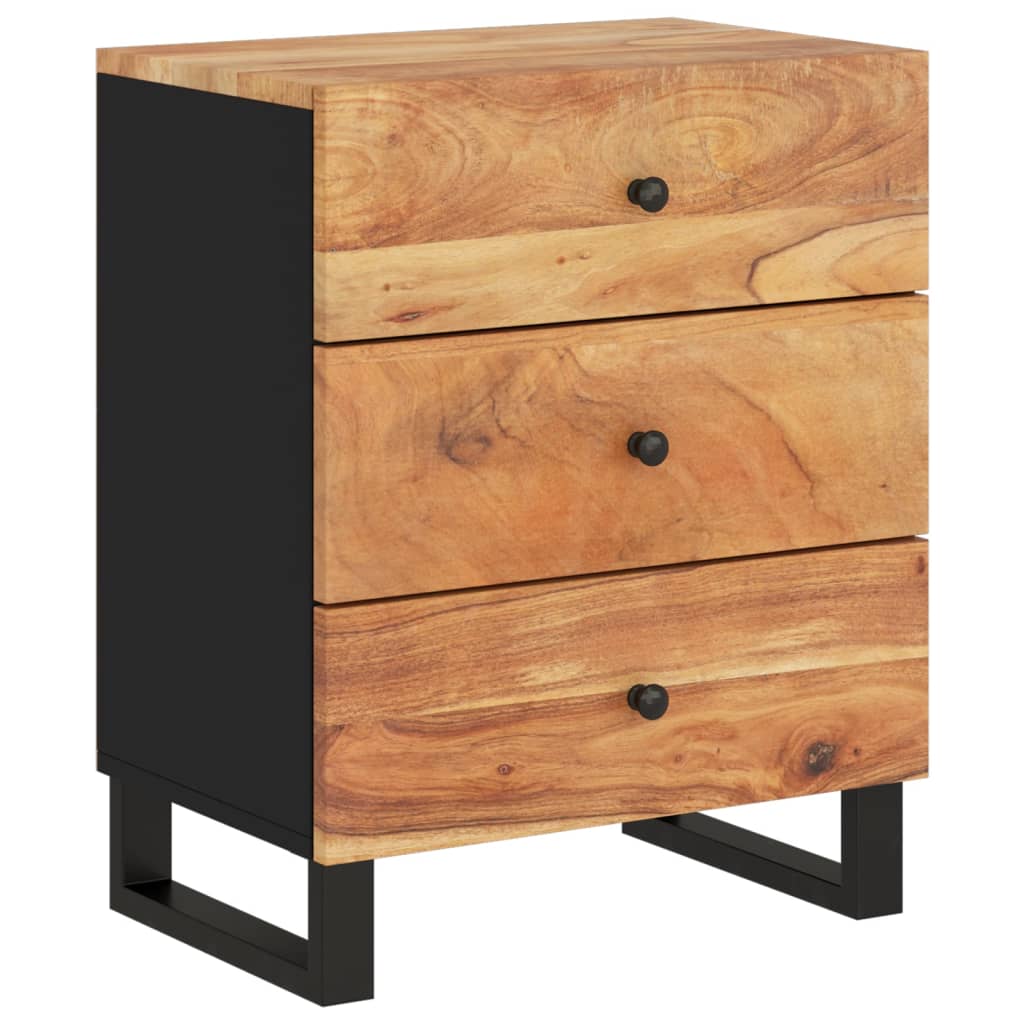 vidaXL Noptieră, 50x33x62 cm, lemn masiv acacia și lemn prelucrat