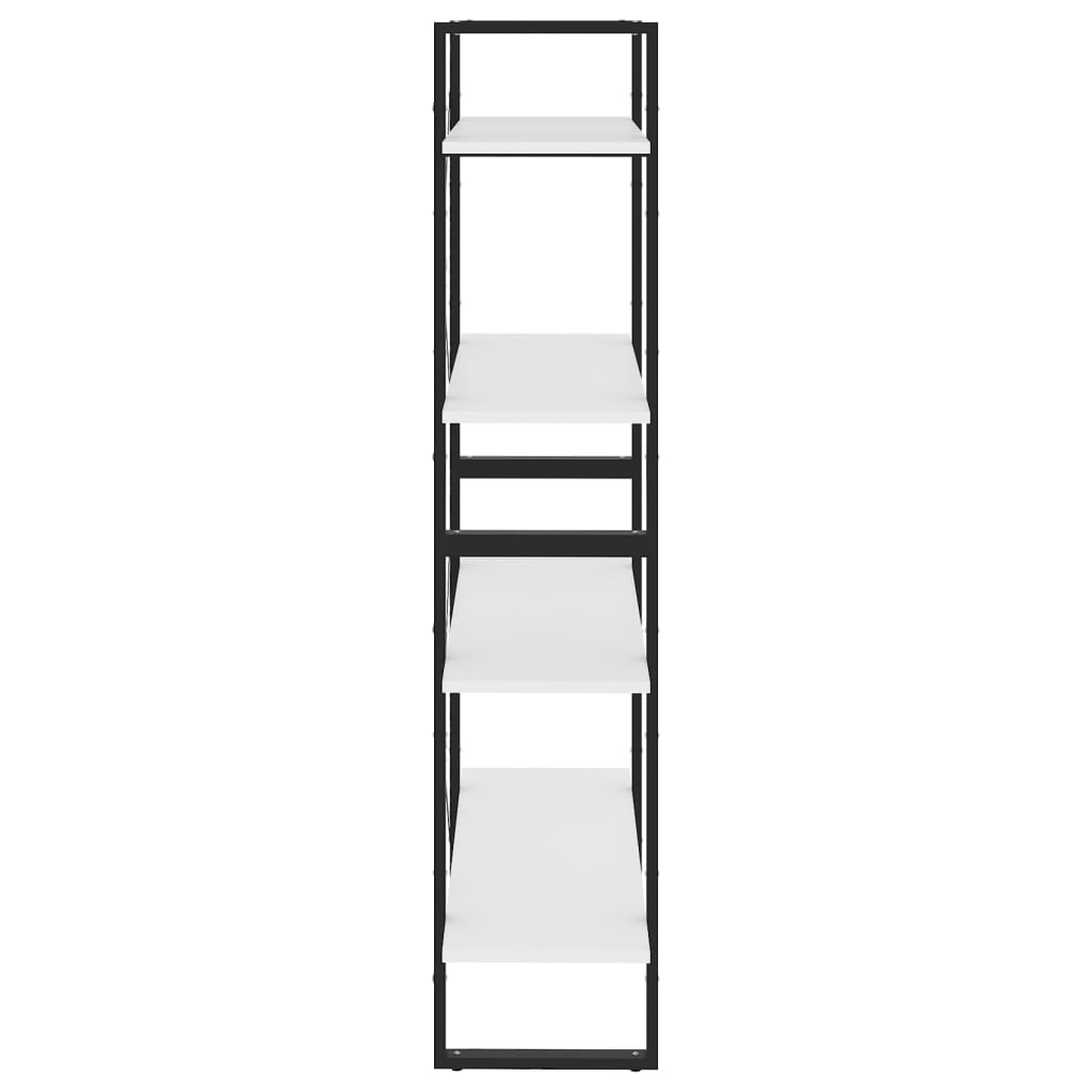 vidaXL Bibliotecă cu 4 rafturi, alb, 80x30x140 cm, PAL