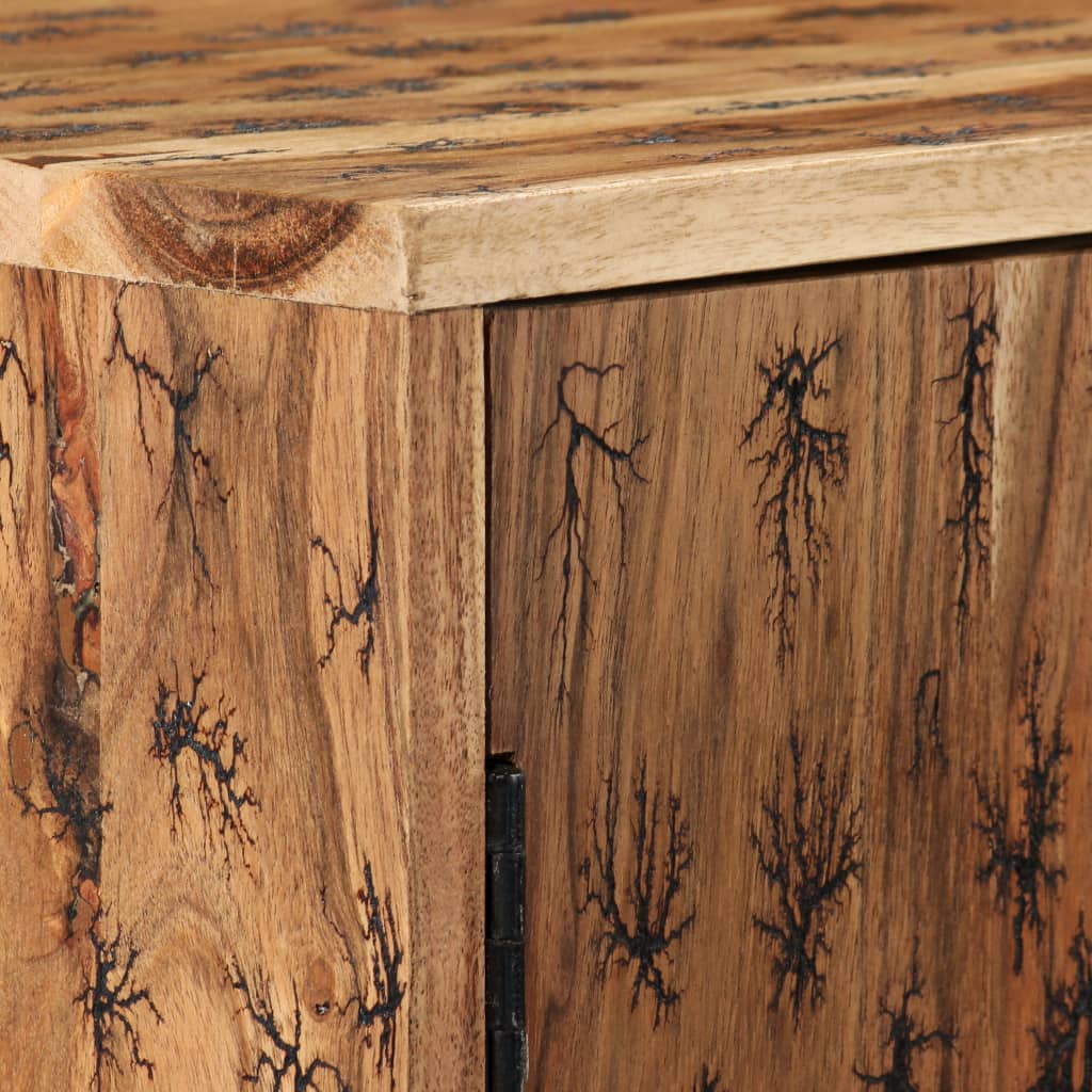 vidaXL Servantă, lemn masiv acacia, modele fractale, 120 x 30 x 75 cm