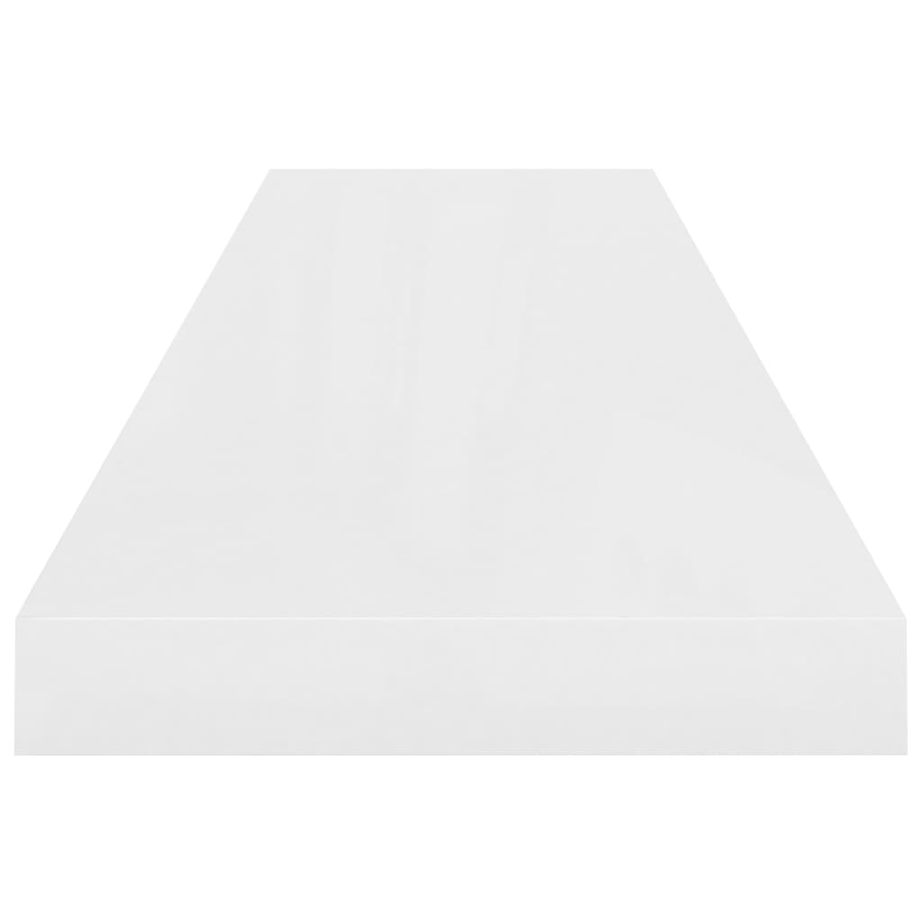 vidaXL Rafturi de perete, 4 buc., alb extralucios, 90x23,5x3,8 cm, MDF