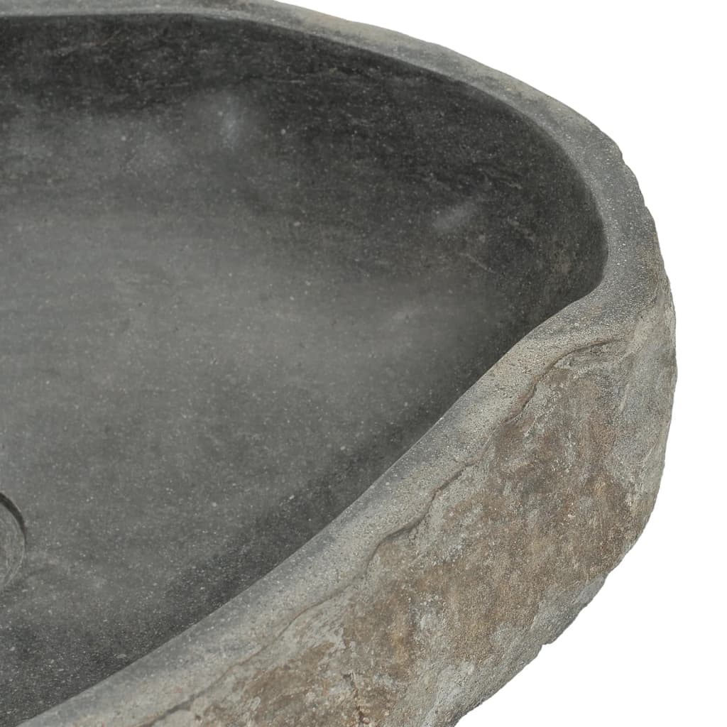 vidaXL Chiuvetă din piatră de râu, 45-53 cm, ovală
