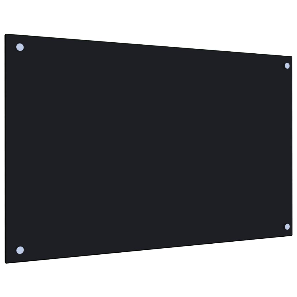 vidaXL Panou antistropi de bucătărie, negru 80x50 cm sticlă securizată