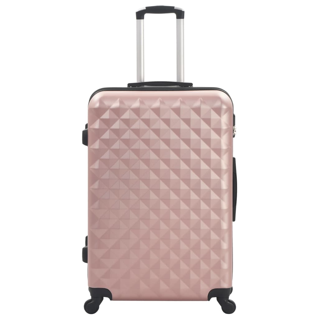 vidaXL Set valiză carcasă rigidă, 3 buc., roz auriu, ABS