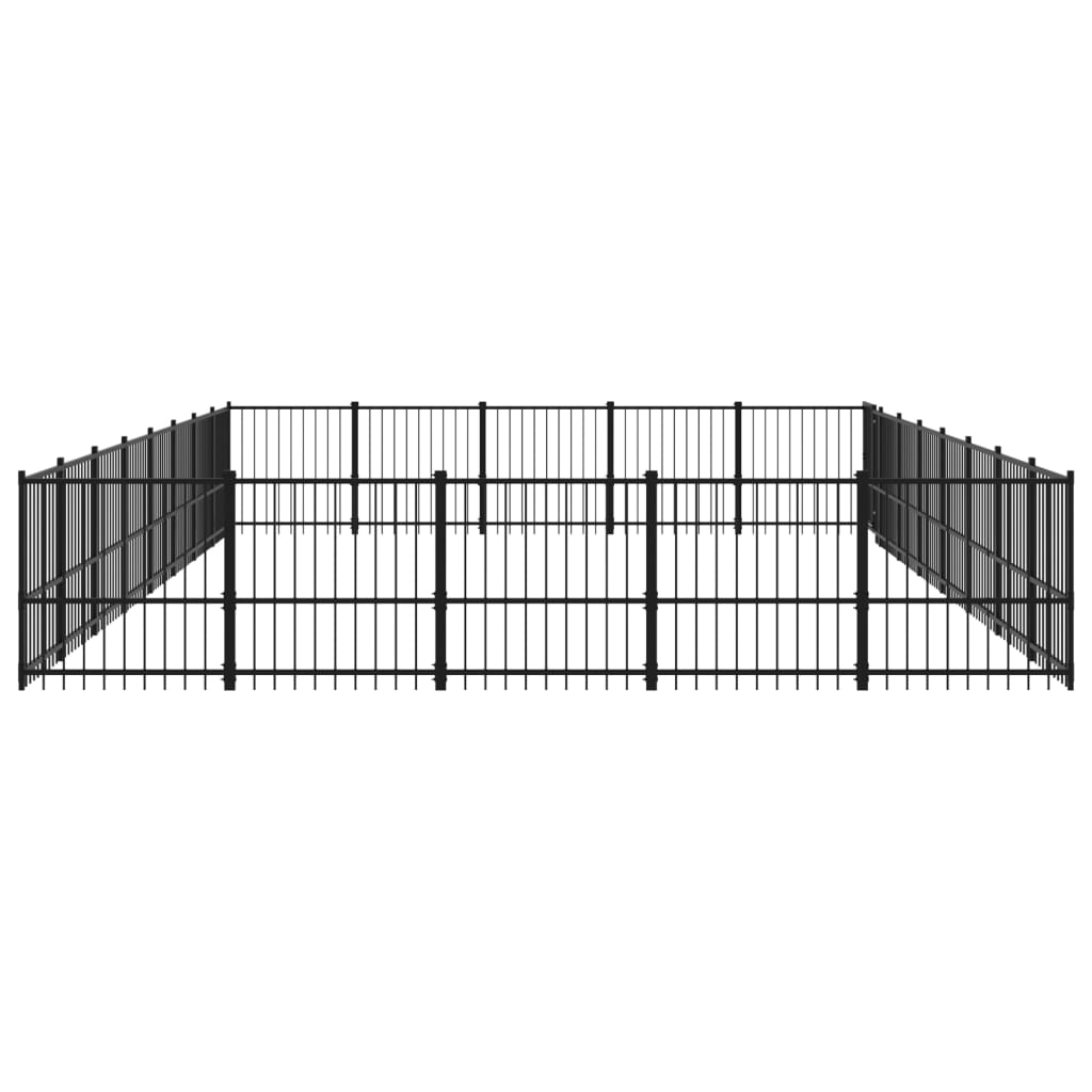 vidaXL Padoc pentru câini de exterior, 37,64 m², oțel