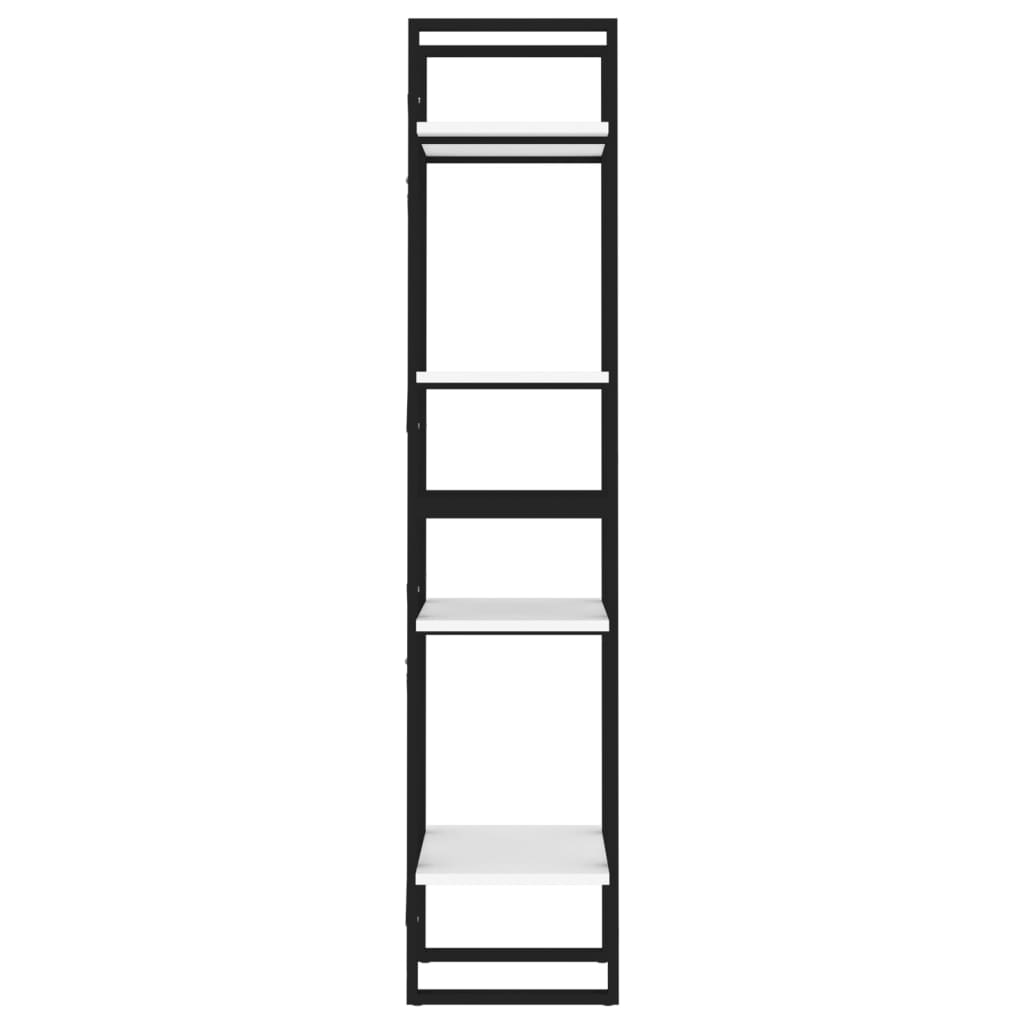 vidaXL Bibliotecă cu 4 rafturi, alb, 40x30x140 cm, PAL