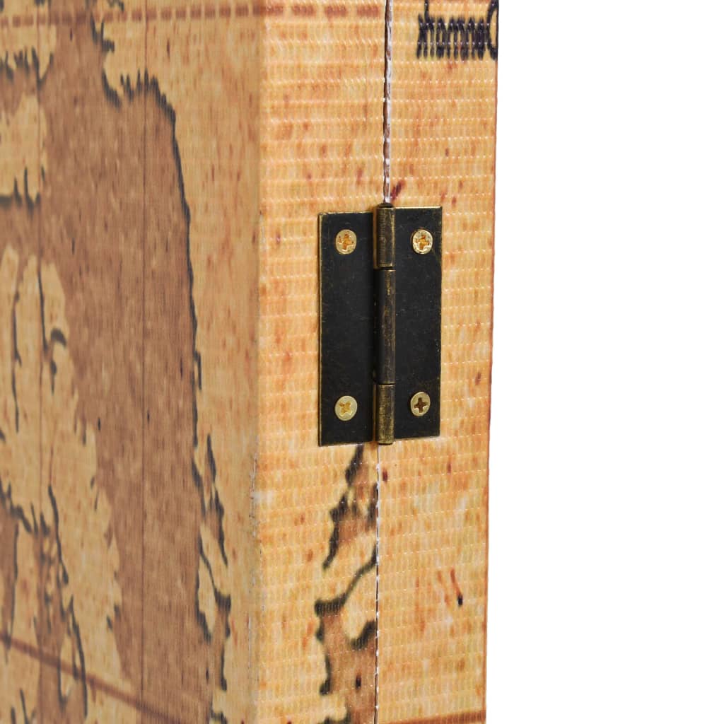vidaXL Paravan de cameră pliabil, galben 120 x 170 cm, harta lumii