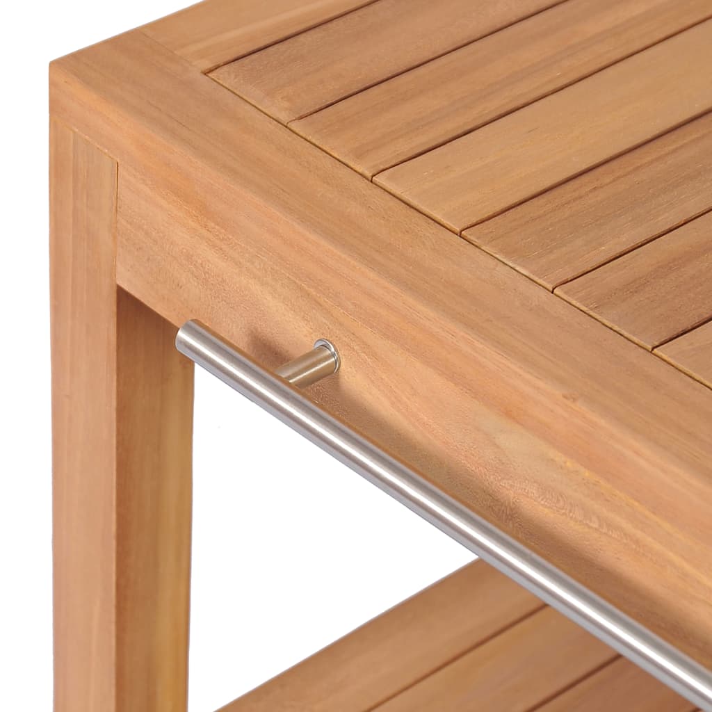 vidaXL Dulap de chiuvetă cu 2 coșuri, 74x45x75 cm, lemn masiv de tec