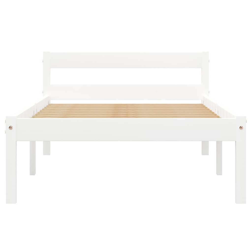 vidaXL Cadru de pat, alb, 90 x 200 cm, lemn masiv de pin