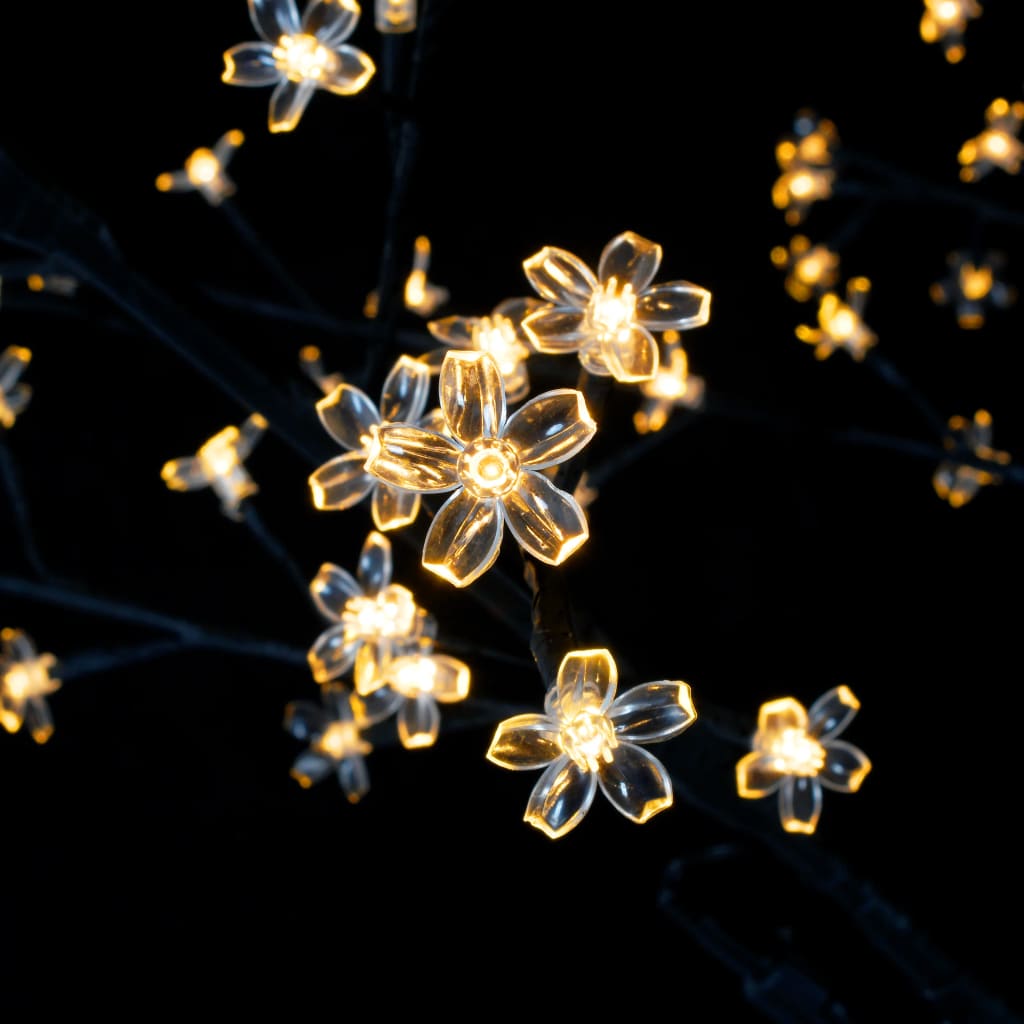 vidaXL Pom Crăciun, 200 LED-uri alb cald, flori de cireș, 180 cm