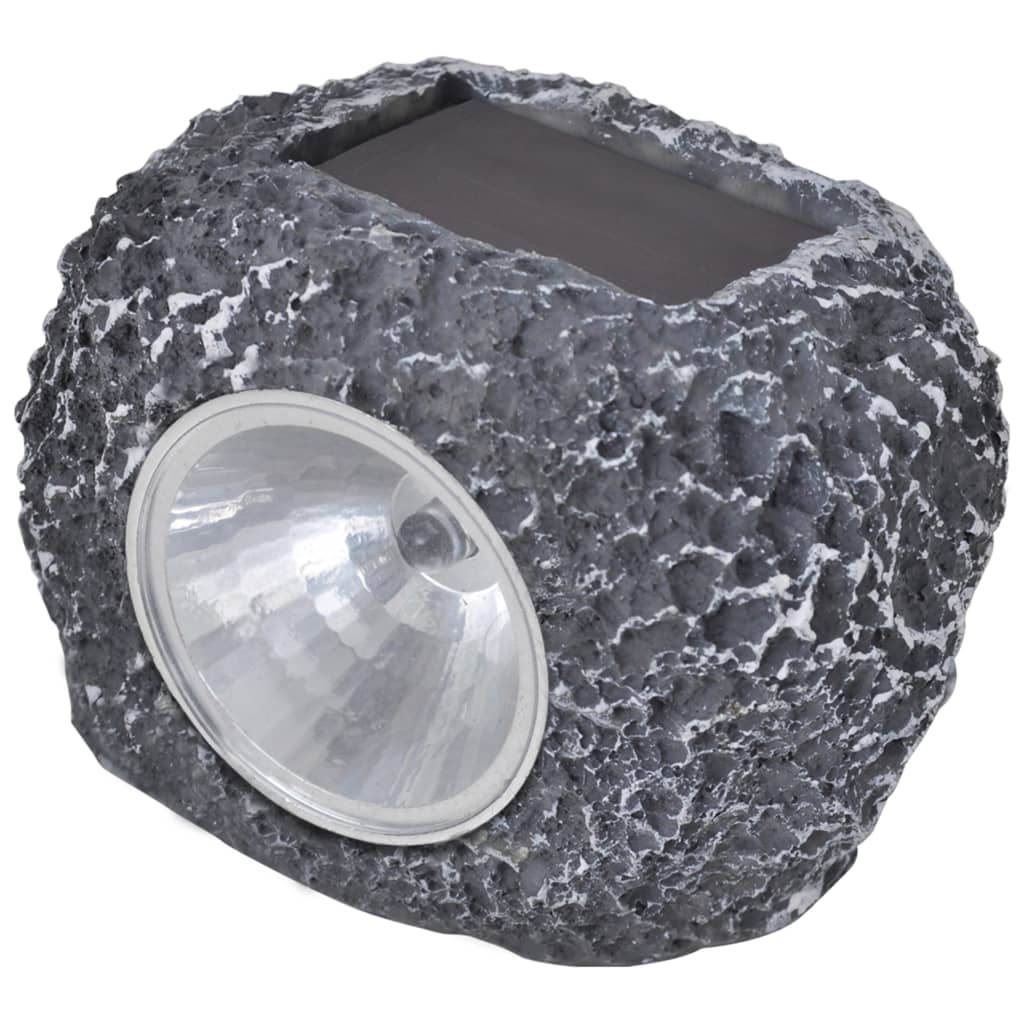 Outdoor Reflector LED cu energie solară, formă de piatră, 12 buc.