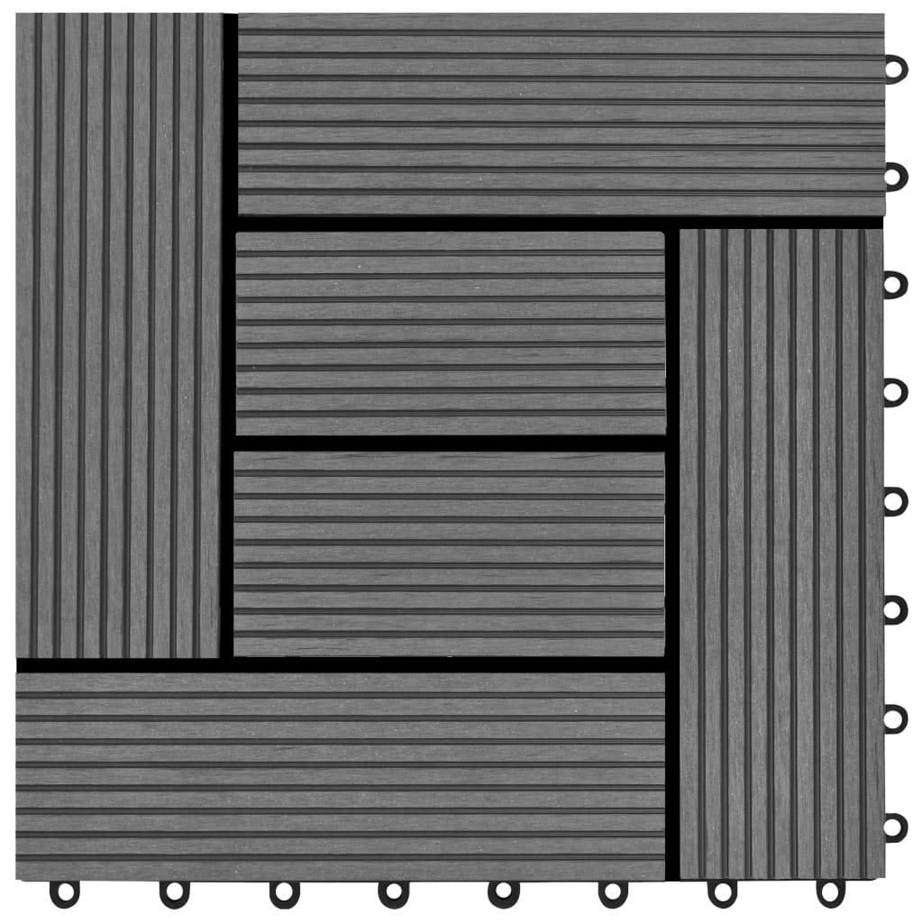 vidaXL Plăci de pardoseală, 22 buc., gri, 30 x 30 cm, WPC, 2 mp