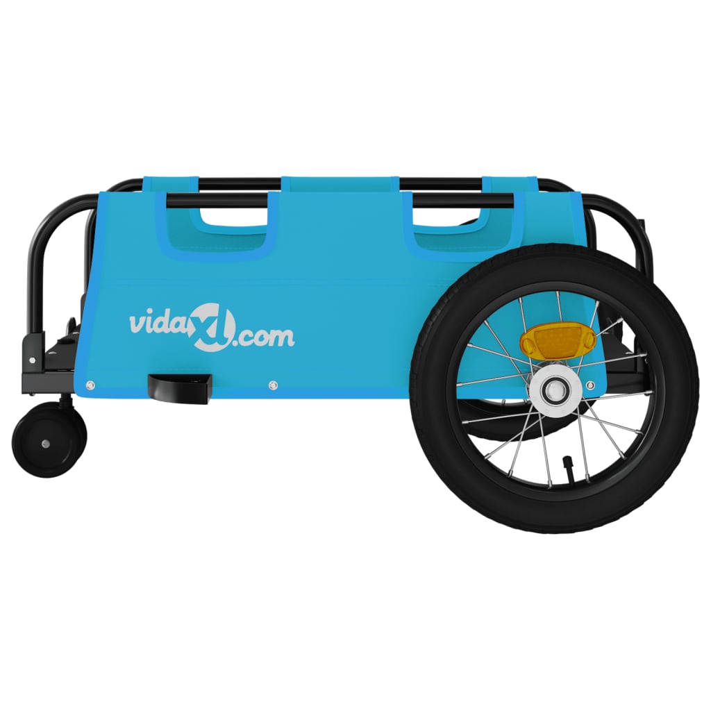 vidaXL Remorcă de bicicletă, albastru, textil oxford și fier