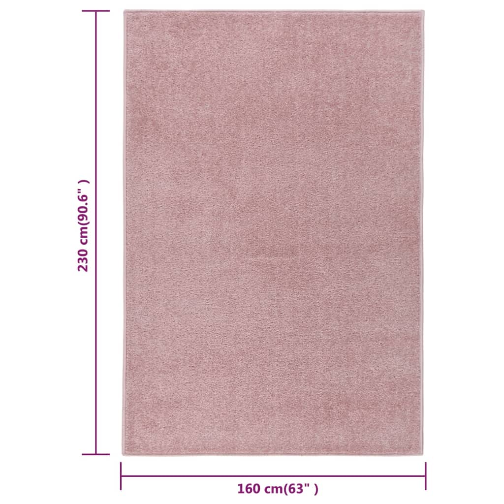 vidaXL Covor cu fire scurte, roz, 160x230 cm
