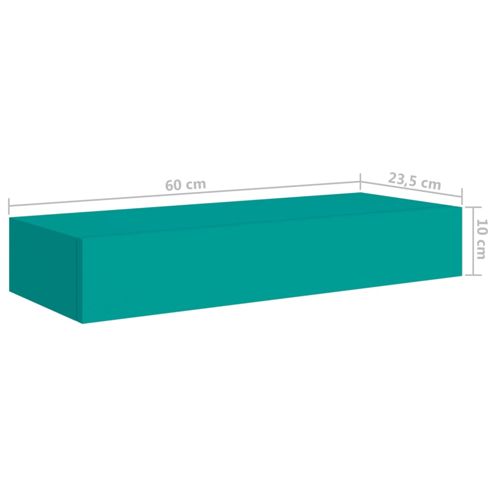 vidaXL Dulapuri de perete cu sertare 2 buc. albastru 60x23,5x10 cm MDF