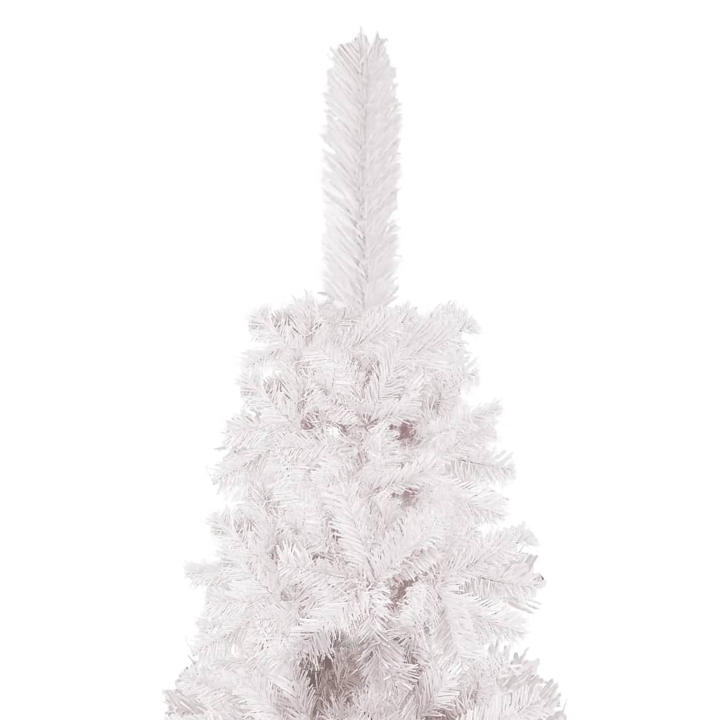 vidaXL Brad de Crăciun pre-iluminat slim, alb, 120 cm