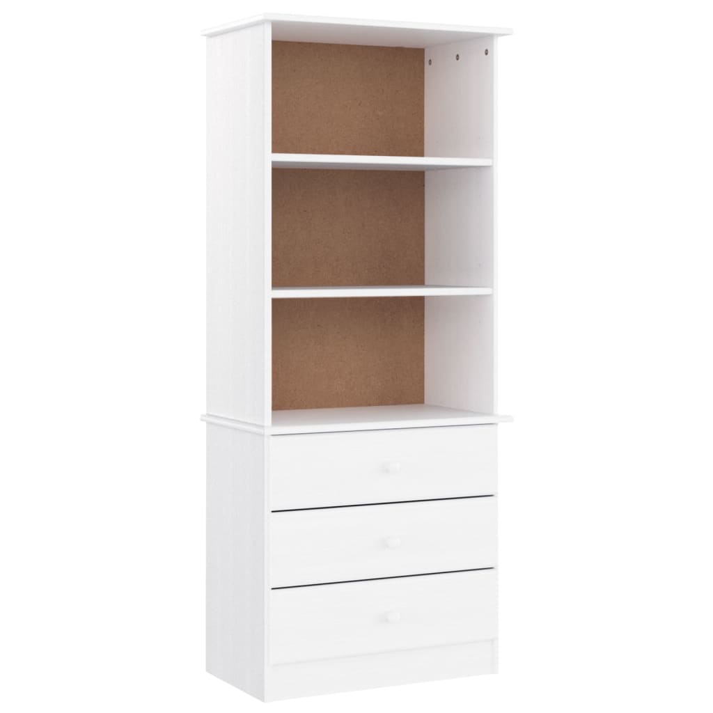 vidaXL Bibliotecă cu sertare „ALTA”, alb, 60x35x142 cm, lemn masiv pin