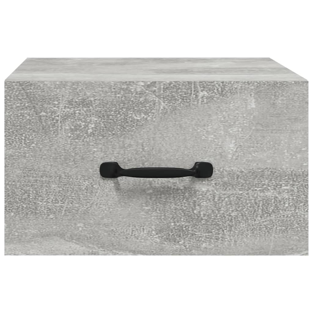 vidaXL Noptiere de perete, 2 buc., gri beton, 35x35x20 cm