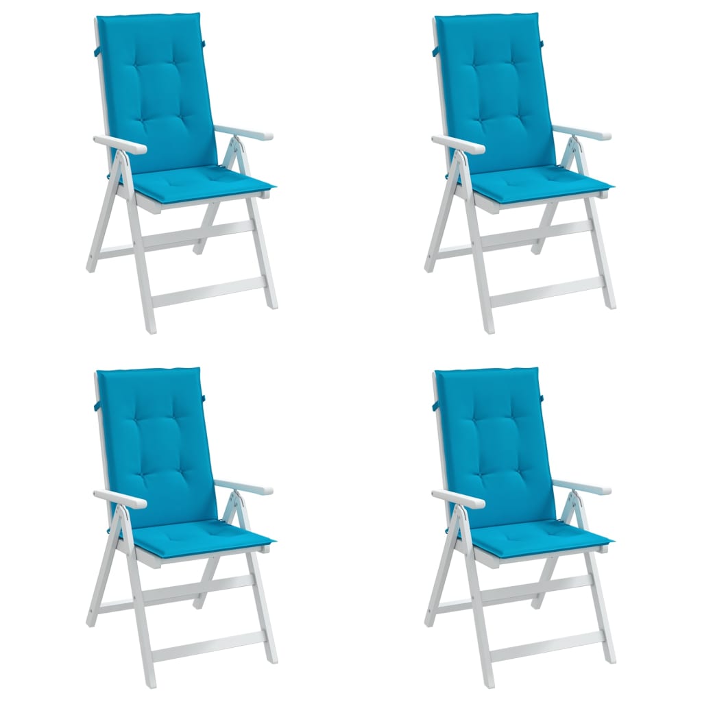 vidaXL Perne scaun spătar înalt, 4 buc., albastru, 120x50x3 cm, textil