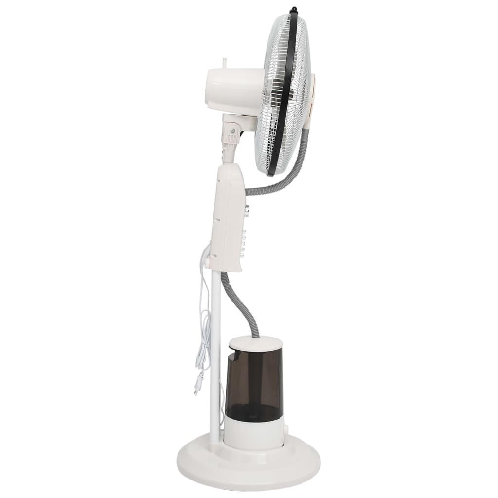 vidaXL Ventilator cu pulverizare ceață și piedestal, 3 viteze, alb