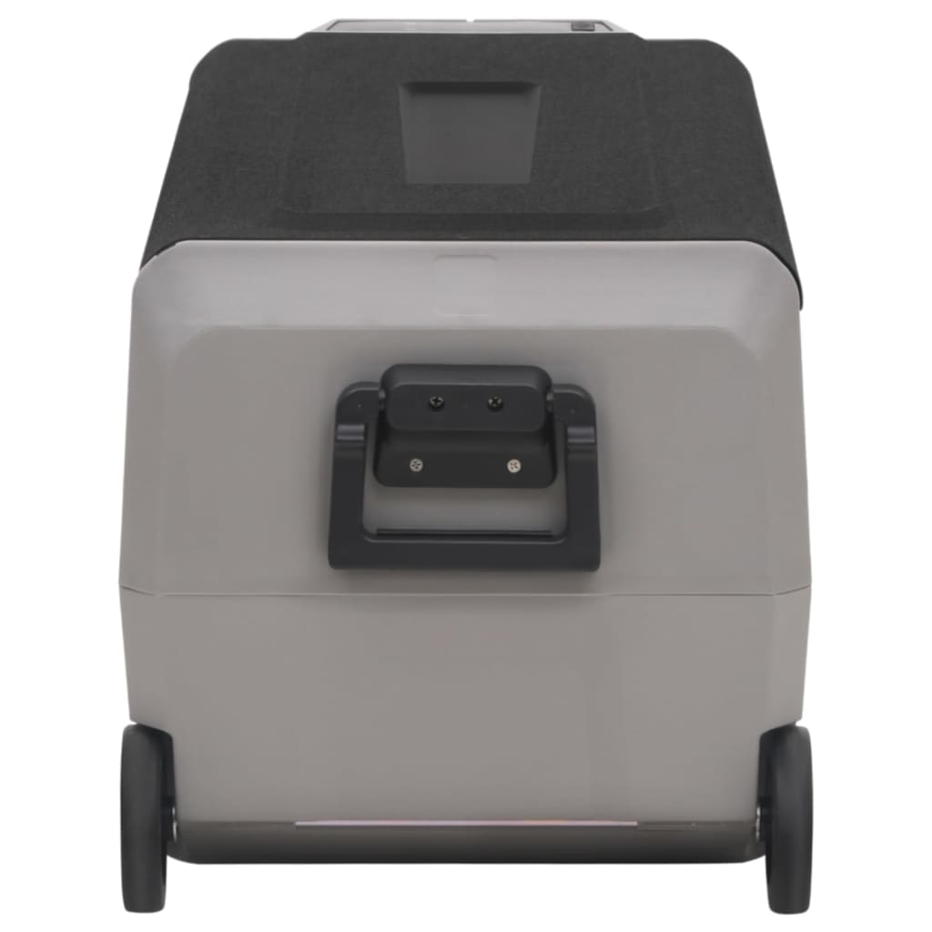 vidaXL Ladă frigorifică cu roată și mâner 60 L, negru și gri, PP & PE