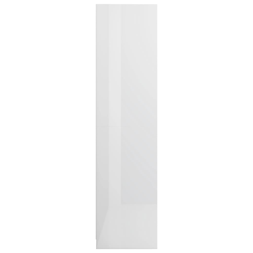 vidaXL Șifonier cu sertare, alb extralucios, 50x50x200 cm, PAL