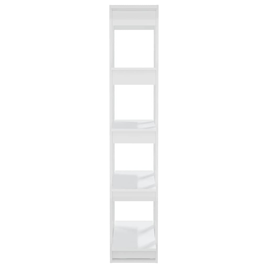 vidaXL Bibliotecă/Separator cameră, alb extralucios, 80x30x160 cm