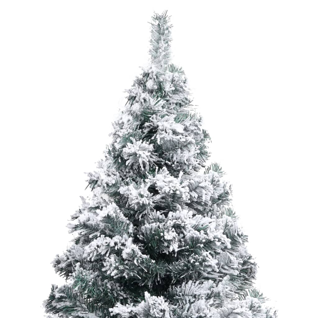 vidaXL Brad Crăciun artificial pre-iluminat, zăpadă, verde, 180 cm